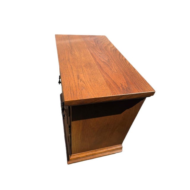 Late 20th Century Broyhill Furniture Walnut Nightstand For Sale - Image 6 of 6