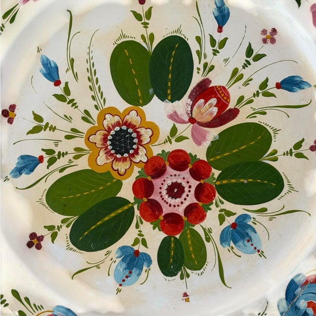 Per Lysne Rosemaling Smorgasbord Platter Norwegian Folk Art 1930-40s For Sale - Image 4 of 11