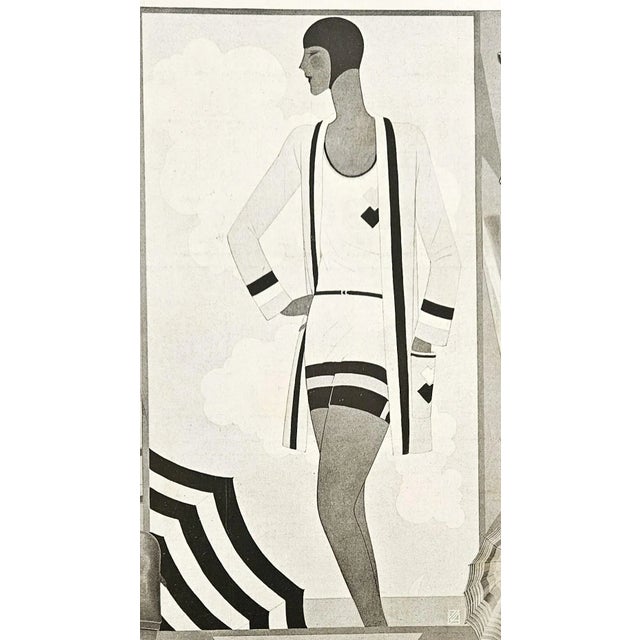 Hermès 1928 Rare French Art Deco Hermes Beach Advertisement Print, For Sale - Image 4 of 4