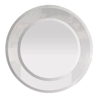 Sophisticated Modernist Custom-Made Starfire Mirror with Concentric Circles For Sale