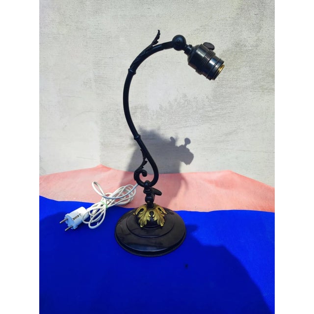 Black Vintage Brass Lamp, 1960s For Sale - Image 8 of 8