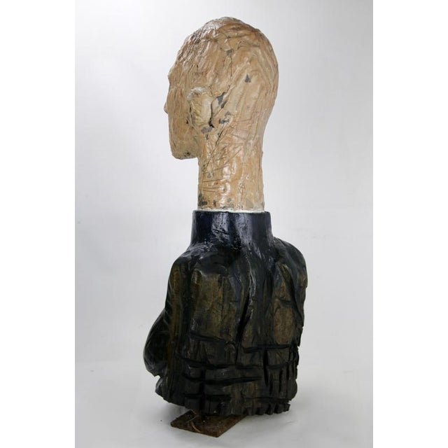 Figurative Sculpture in Raku Ceramic and Carved Poplar by Óscar Aldonza Torres, 2021 For Sale - Image 9 of 16