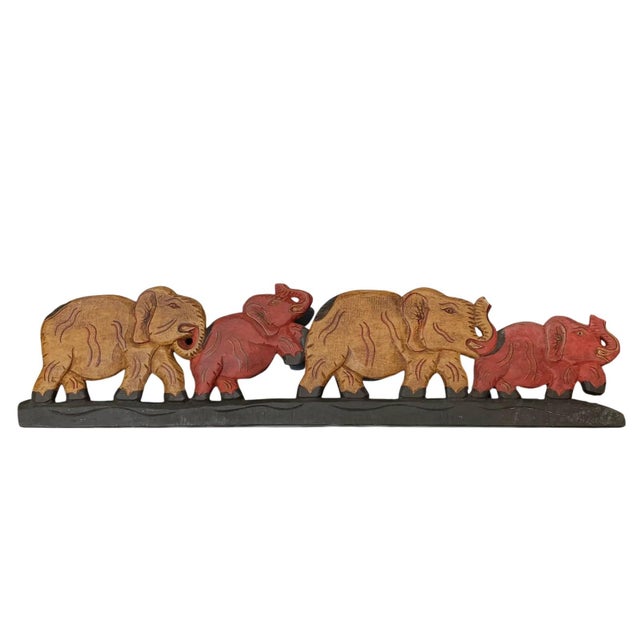 1990s Carved Wooden Elephant Over the Door / Wall Hanging Bohemian Decor India For Sale - Image 4 of 6