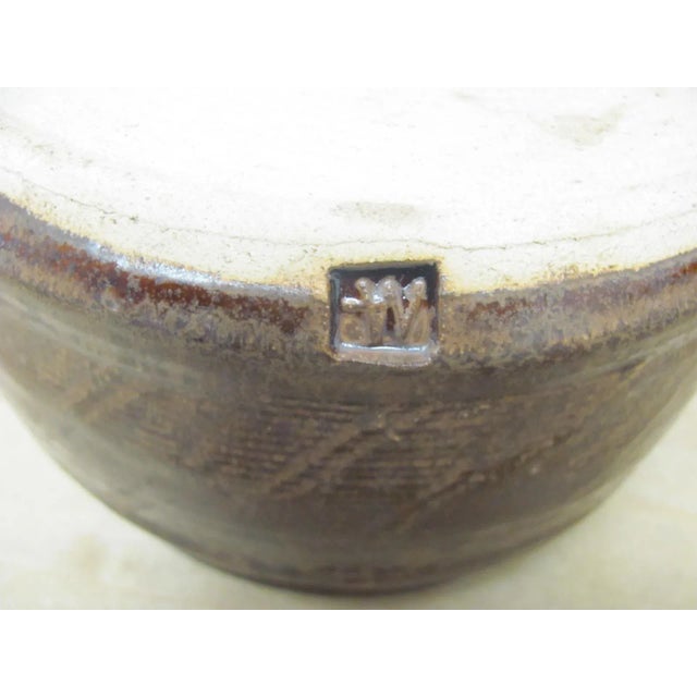 Ceramic Mid 20th Century Warren McKenzie Studio Pottery Bowl Shino Glaze Exterior Design For Sale - Image 7 of 8