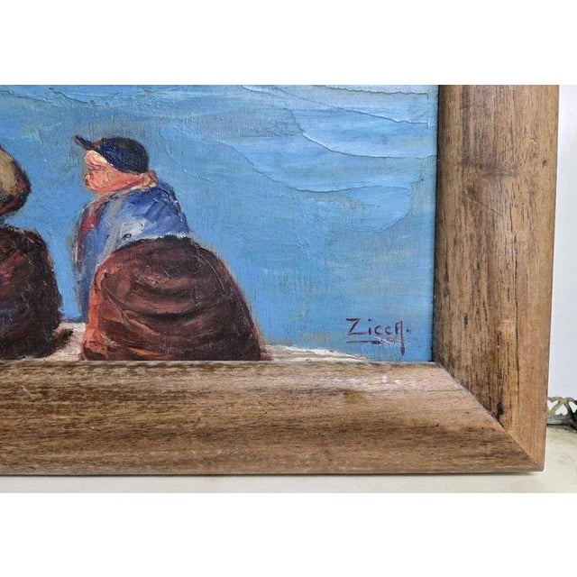 Artist: Zicca Period: 20th century Style: Art Deco Condition: Good condition Material: Oil painting on wood Width:...