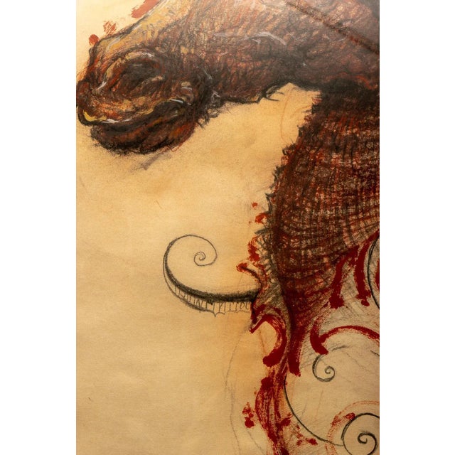 55" Pencil and Watercolor Horse by Ernesto Capdevila For Sale In Miami - Image 6 of 12