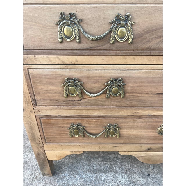 Late 18th Century French 18th Century Louis XVI Bleached Solid Walnut Chest of Drawers For Sale - Image 5 of 12