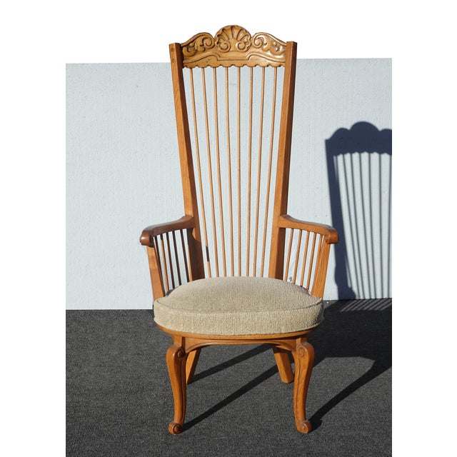 1970s Set of 10 Vintage Mid Century Enkeboll La Condesa Oak Highback Spindle Chairs For Sale - Image 5 of 16