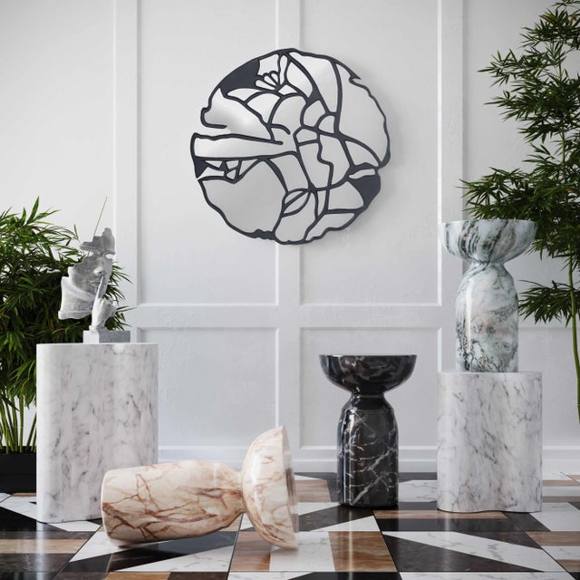 Rue Grey & Blush Faux Marble Side Table For Sale In Los Angeles - Image 6 of 7