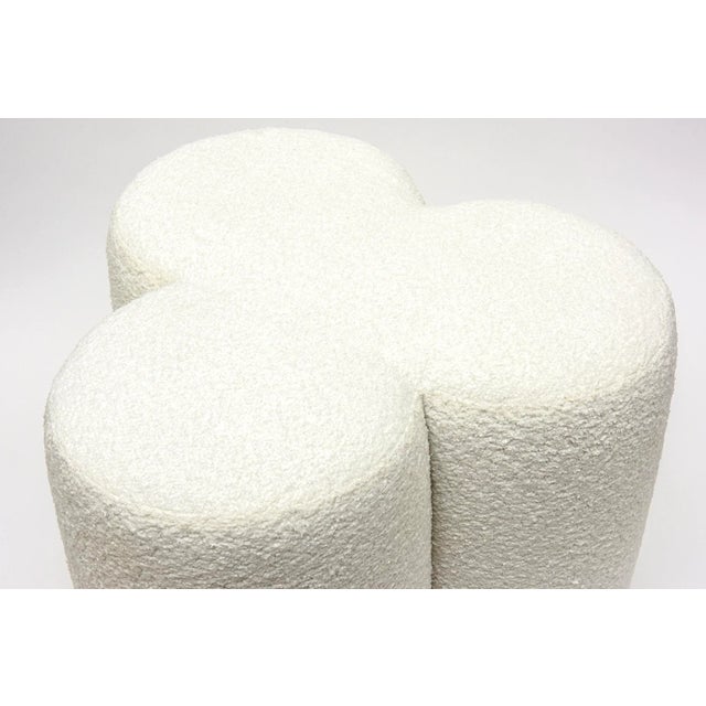 White Boucle Over Wood Custom Limited Edition Benches or Ottomans Cloud Series Pair Of For Sale - Image 4 of 11