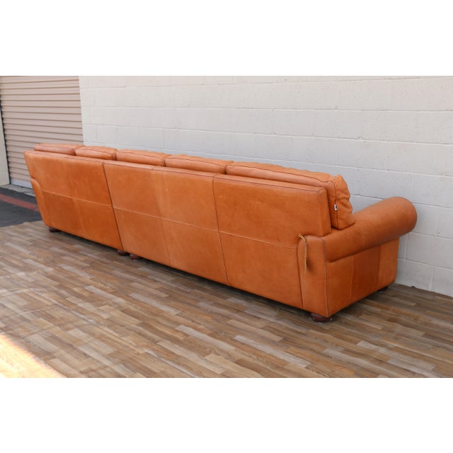 Vintage Gamma Arredamenti Italian Leather Sectional Sofa | Modular Corner Sofa | Cognac Tan Leather | Made in Italy For Sale - Image 10 of 18
