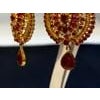 22 Karat Gold Ruby & Natural Pearl Yellow Gold Circle Stud Earring, Hanging Ruby For Sale - Image 16 of 18