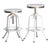 Pr. Of Vintage Restoration Hardward Adjustable White Bar Stools For Sale - Image 9 of 13