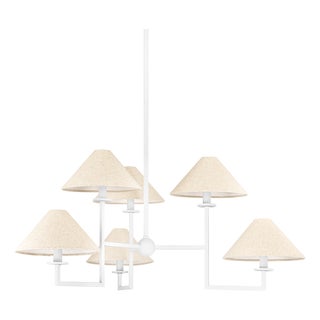 Mitzi Gladwyne 39.25 in. 6 Light Chandelier in Texture White Finish For Sale
