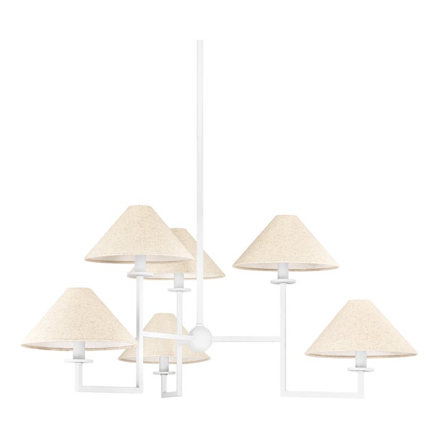 Mitzi Gladwyne 39.25 in. 6 Light Chandelier in Texture White Finish For Sale