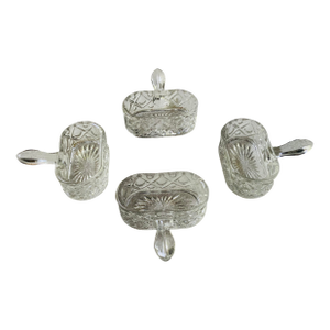 Rare Set of 4 American Brilliant Period Cut Glass Salt Cellars - Circa 1905