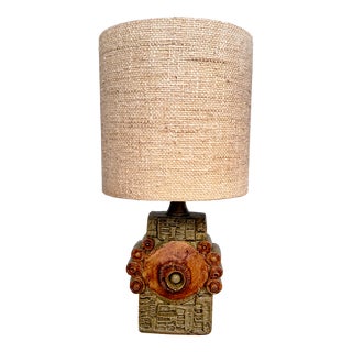 Large Sculptural Studio Ceramic Art Table Lamp by Bernard Rooke, England, 1960s For Sale