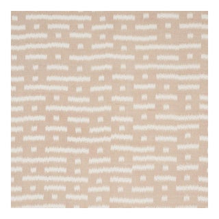 Schumacher Abstract Ikat Fabric in Natural For Sale