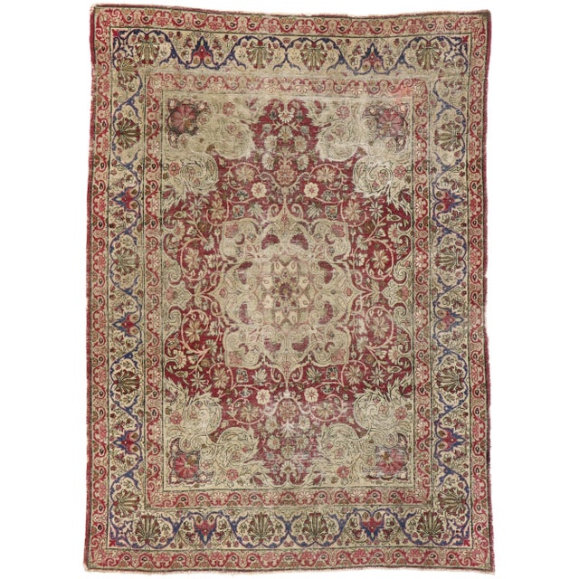 Antique Persian Kerman Rug - 04'05 x 06'08 For Sale - Image 10 of 10