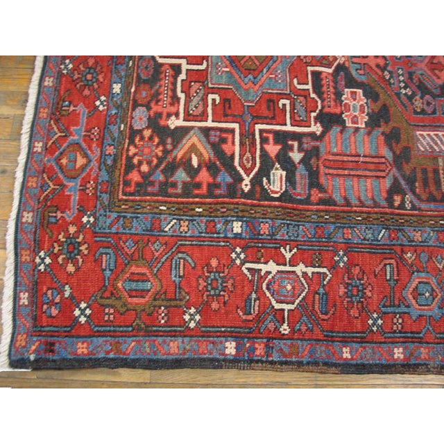 1930s Blue Navy Medallion Antique n.w. Persian Karajeh Rug 4'6" X 6' Handknotted Wool Carpet For Sale - Image 12 of 14