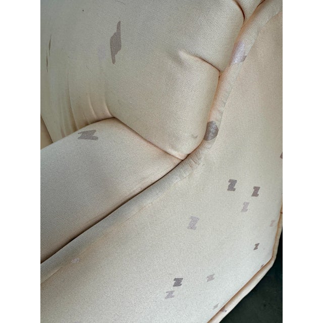 Textile Americans of Martinsville Peach Postmodern Three-Seat Sofa, 1980s For Sale - Image 7 of 12