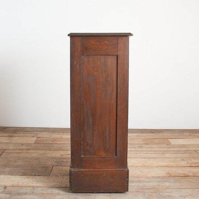 Antique French Single Oak Tambour Filing Cabinet, 1920s For Sale - Image 14 of 14