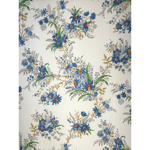 Hand-printed in France, this beautifully rendered flowering branch design features a refined palette of blues, tans, and...