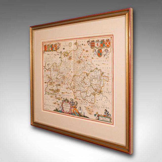 Illustration 1660's Antique County Map For Sale - Image 3 of 12