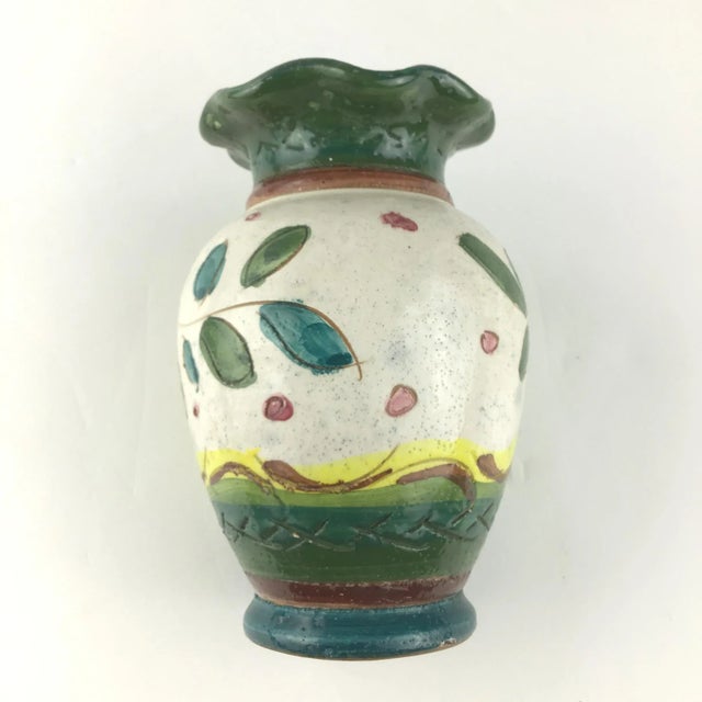 Green Sorrento Italian Clay Artisan Bud Vase For Sale - Image 8 of 12