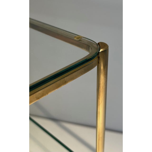 Bronze 1970s Bronze and Glass Magazine Rack Signed Jt Lepelletier and Stamped Broncz For Sale - Image 8 of 12