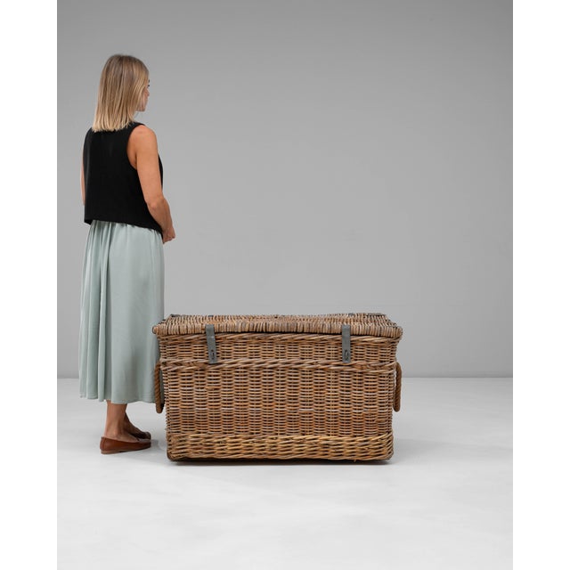 Mid 20th Century French Wicker Trunk For Sale - Image 18 of 18