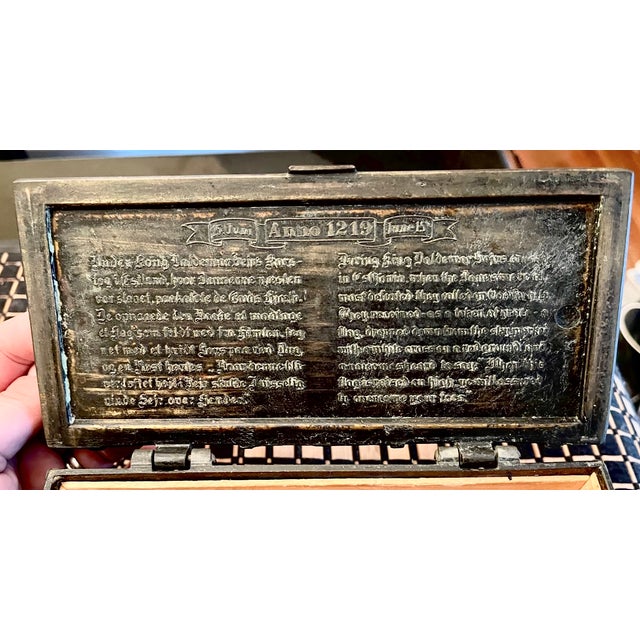 Antique Bronze Box Commemorating the Battle of Lyndanisse Denmark For Sale - Image 14 of 18
