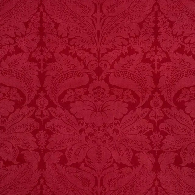 Sample - Schumacher Cordwain Velvet Fabric in Red For Sale
