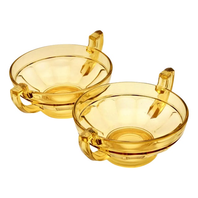Art Deco Luxval Noemie Cups from Val Saint Lambert, 1935, Set of 2 For Sale