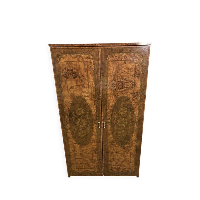Brown Vintage Italian Hollywood Regency Walnut-Effect Dressing Table, 1980s For Sale - Image 8 of 8