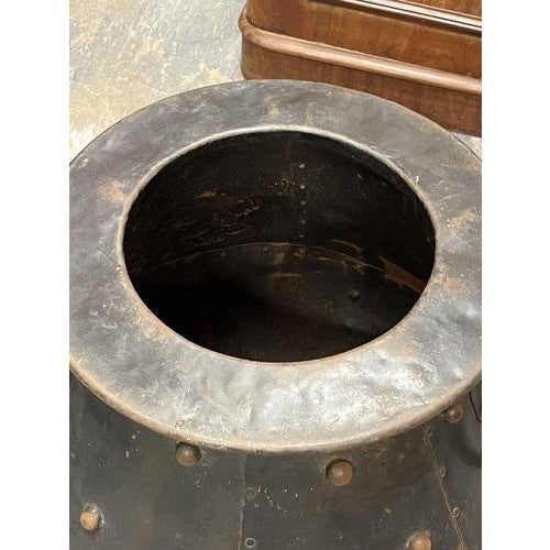 Large Cauldron Shaped Metal Planter For Sale - Image 6 of 8
