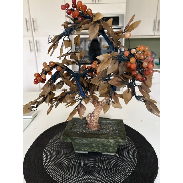 Chinese Chinese Hard Stone & Gemstone Bonsai Tree Decorative For Sale - Image 3 of 6