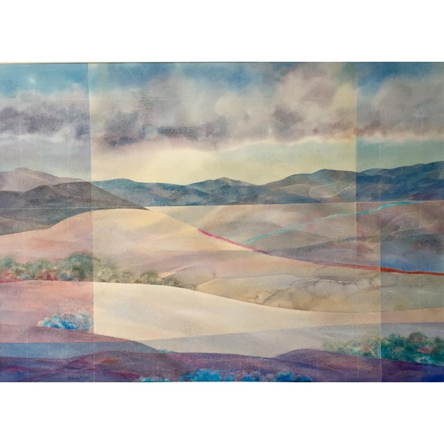 Abstract Window Reflections on Landscape Watercolor Painting by Robert Inlow | Chairish