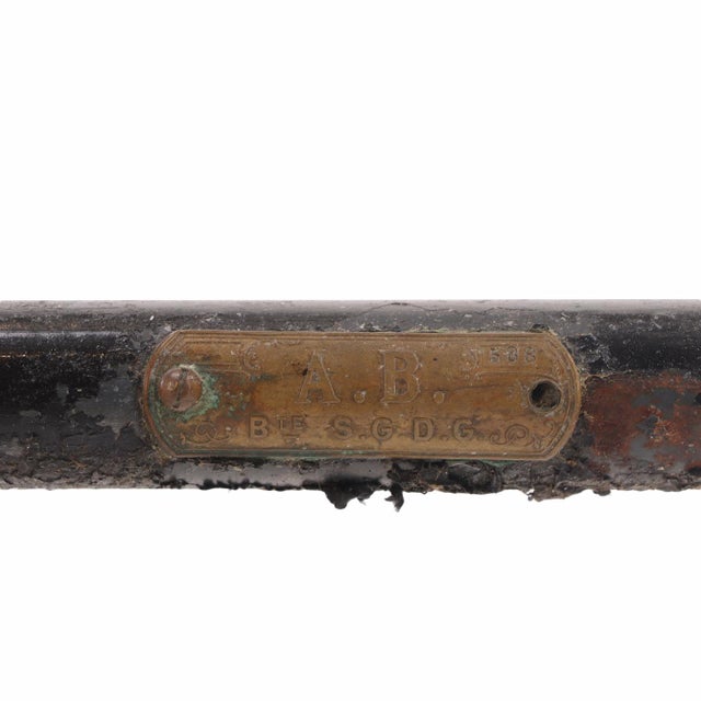 French Iron and Brass Marble Top Stand, Likely French, Late 19th C. For Sale - Image 3 of 10