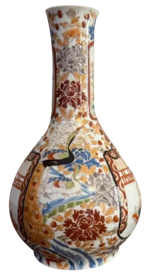 Antique Japanese Imari Bottle Shaped Vases, 1900, Set of 2