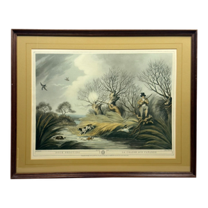 Georgian English Samuel Howitt “Duck Shooting” Hand-Colored Aquatint, Published 1807