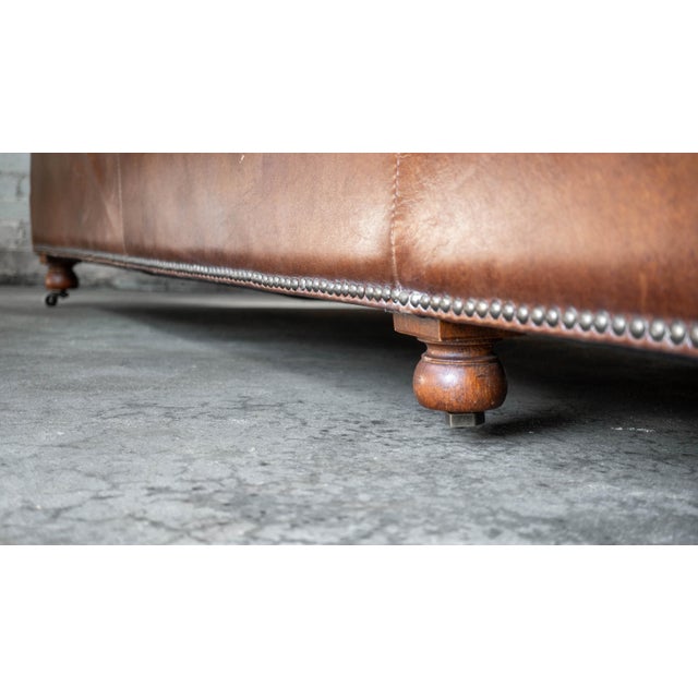 Restoration Hardware Distressed Leather Kensington 10ft Luxe Sofa For Sale - Image 16 of 17