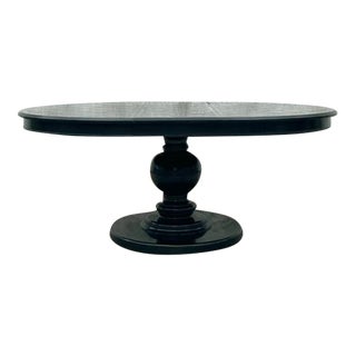 Vintage Boho Lacquered Parquet Expandable Dining Table For Sale