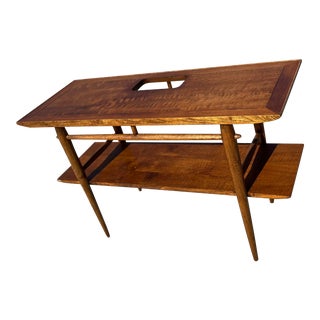 Mid Century Modern Lane "Copenhagen" Two-Tier Walnut Console Table For Sale