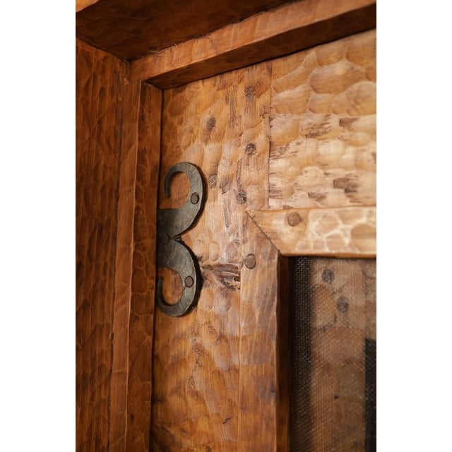 Handcrafted Solid Wood Rustic Exterior Double French Door – Custom Mexican Design Made to Order For Sale - Image 10 of 16