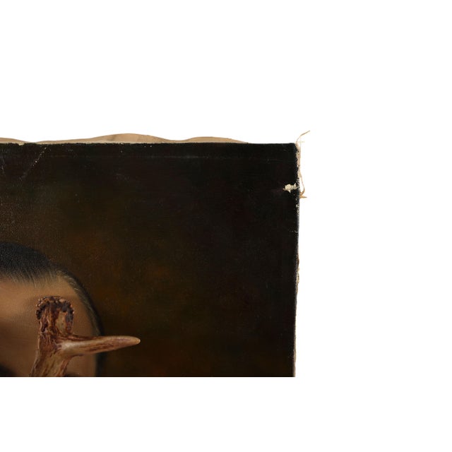 1960's Original Painting of a Businessman Altered With Antlers For Sale - Image 12 of 13