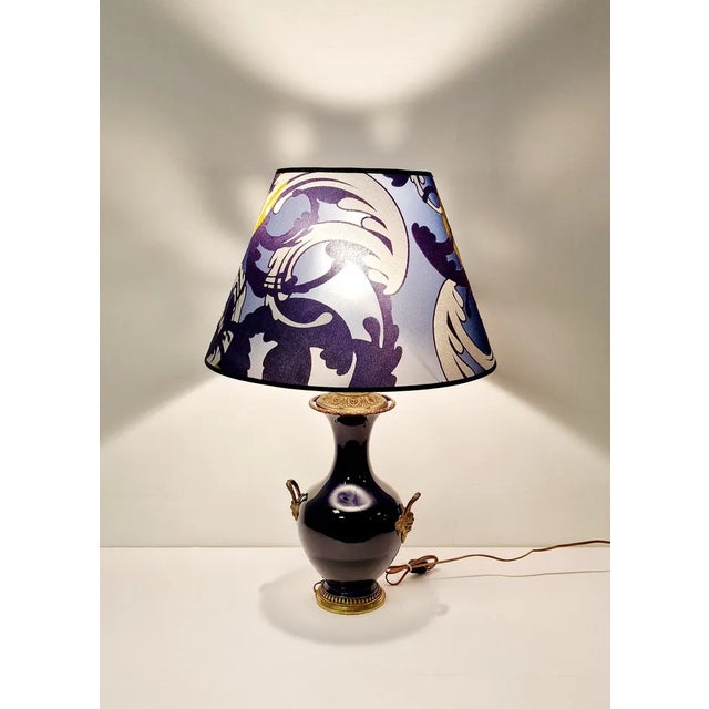 Antique Bronze and Porcelain Table Lamp, 1900s For Sale - Image 5 of 13