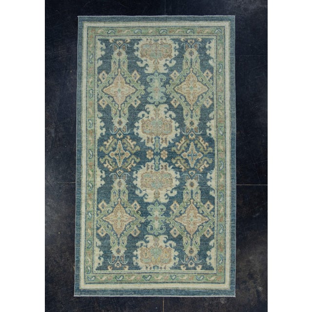 Navy Blue Turkish Oushak Rug 3'8" x 6'5" #17253 For Sale - Image 8 of 8