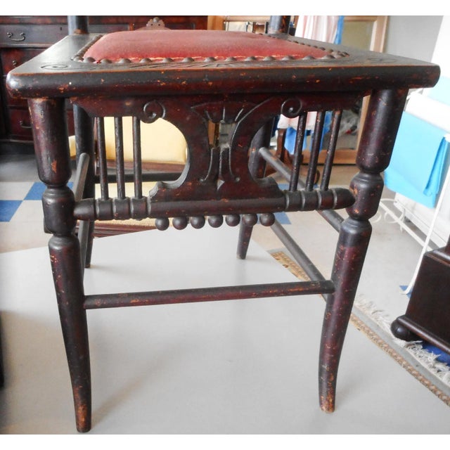 George Hunzinger 19th Century Ebonized Chair With Baby Rattle Finials For Sale - Image 4 of 13