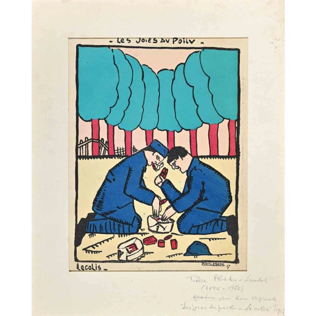 Pierre Abadie-Landel, The Joys of the Hairy, Woodcut Print, 1917 For Sale